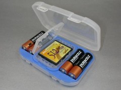 Battery Case Holder fits 4 AA Case & Compact Flash CF card + Engraved Nameplate