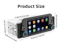Single Din Car Stereo Radio Bluetooth Head Unit For Apple CarPlay Android Auto