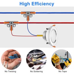 50Pcs Wire Conductor Connectors T-Tap Lever Electrical Wire Connectors 28-12AWG