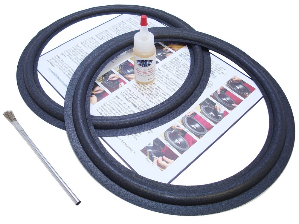 Standard 12″ Flat-Attach 2 Speaker Foam Surround Repair Kit – 2F12-45