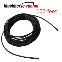 100 FT 1/8″ Expandable Wire Cable Sleeving Sheathing Braided Loom Tubing Black