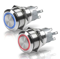 LED Latching ON/OFF Stainless Steel Push Button Panel Mount Switch LOT