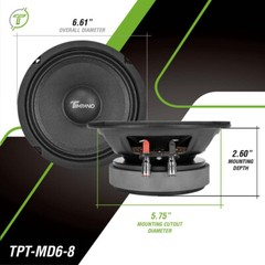 4x Timpano Audio TPT-MD6-8 Pro Audio Midrange Loudspeaker 6 Inch 8 Ohm 2400 W