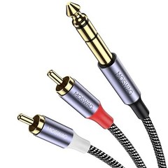 MOSWAG 1/4″ TRS (6.35mm) Amplifier Stereo Jack To RCA Audio (L&R) Output Cable