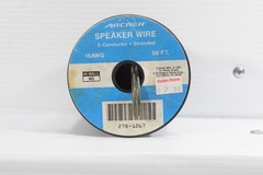 RADIO SHACK 16GA 2 CONDUCTOR COPPER STRANDED SPEAKER WIRE 50′ OPEN SPOOL PARTIAL