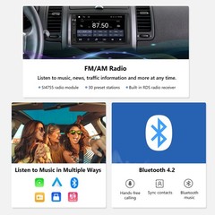 Double DIN CarPlay Android Auto 7″ QLED Car Stereo Radio GPS Bluetooth Head Unit