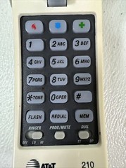 VTG AT&T 210M Trimline White Telephone Corded Lighted Keypad 13 # MEMORY 2000