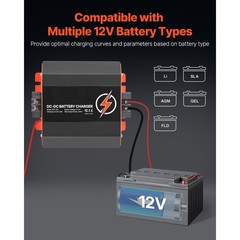 12V 20A DC to DC Charger Battery Charger 250W for Lead-Acid and Lithium AGM GEL