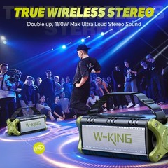 W-KING Bluetooth Speaker, 90W Max Portable Outdoor Speaker Loud-Green