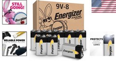 Long-Lasting Alkaline 9V Battery Pack – 8 Count for Household & Emergency Use