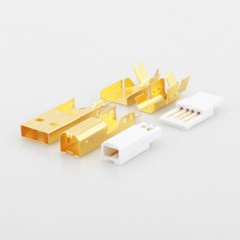 Pair 5U Thickness 24K Gold Plated USB2.0 Adapter USB Type A + Type B Connector