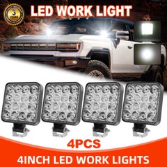 4 Pcs Square LED Work Light Pods SPOT Lights For Truck Off Road Tractor 12V 24V