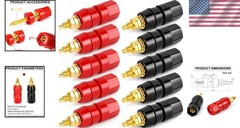 10Pcs M5 x 50mm Speaker Binding Posts – Red & Black Insulated Terminals