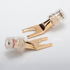 4PCS Speaker Wire Adapter Y Spade to Banana Female Gold Plated 4mm Connector