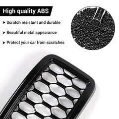 Front Grill Rings Honeycomb Grille Mesh Inserts Cover Trim Black(Mesh Ring)