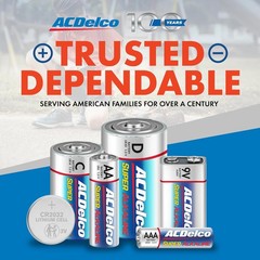 ACDelco Super Alkaline Maximum Power D Batteries for Home and Household Use