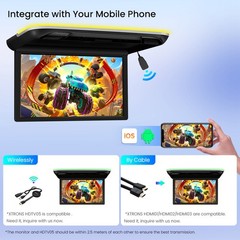 21.5″ Flip Down 1080P LCD IPS Monitor for Car Coach Bus Kitchen HDMI IR USB MP5