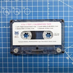4-in-1 Maxell Pro30 Test/Calibration cassette tape: L/R,level,speed/W&F, azimuth
