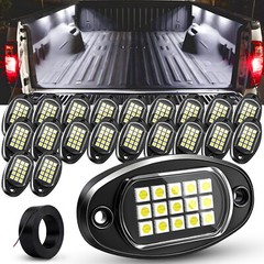 12/16/20/24 Pods Pure White LED Rock Lights, Underglow Underbody Glow Lights Kit