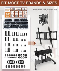 92PCS Universal TV Mounting Hardware M4-0.7, M5-0.8, M6-1.0, M8-1.25, Black