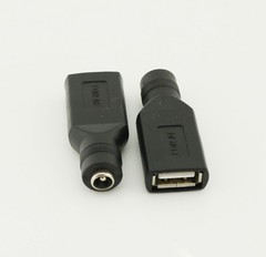 10 USB 2.0 A Female To 5.5mm x 2.1mm Female 5V DC Power Supply Adapter Connector