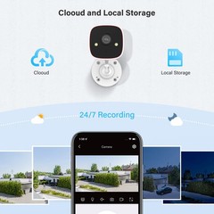 Jennov 2K WiFi Security Camera 2pcs Outdoor Camera, White & Black