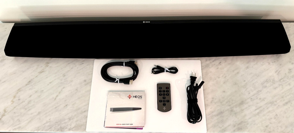 Denon Heos Bar w/ Remote, HDMI Cable, 3.5mm Cable, Power Cable, User Manual-RARE