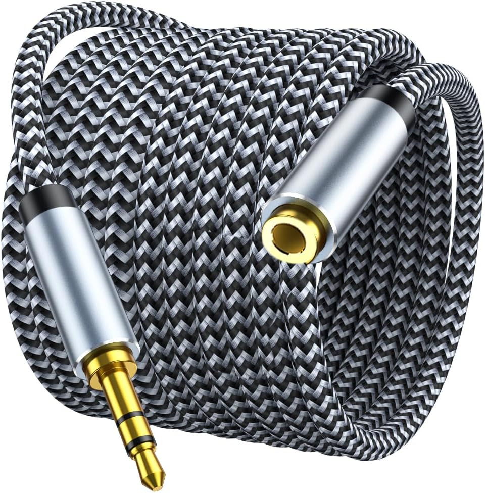 Headphone Extension Cable 10ft – 3.5mm Extension Cable Nylon Braided Aux Cord…