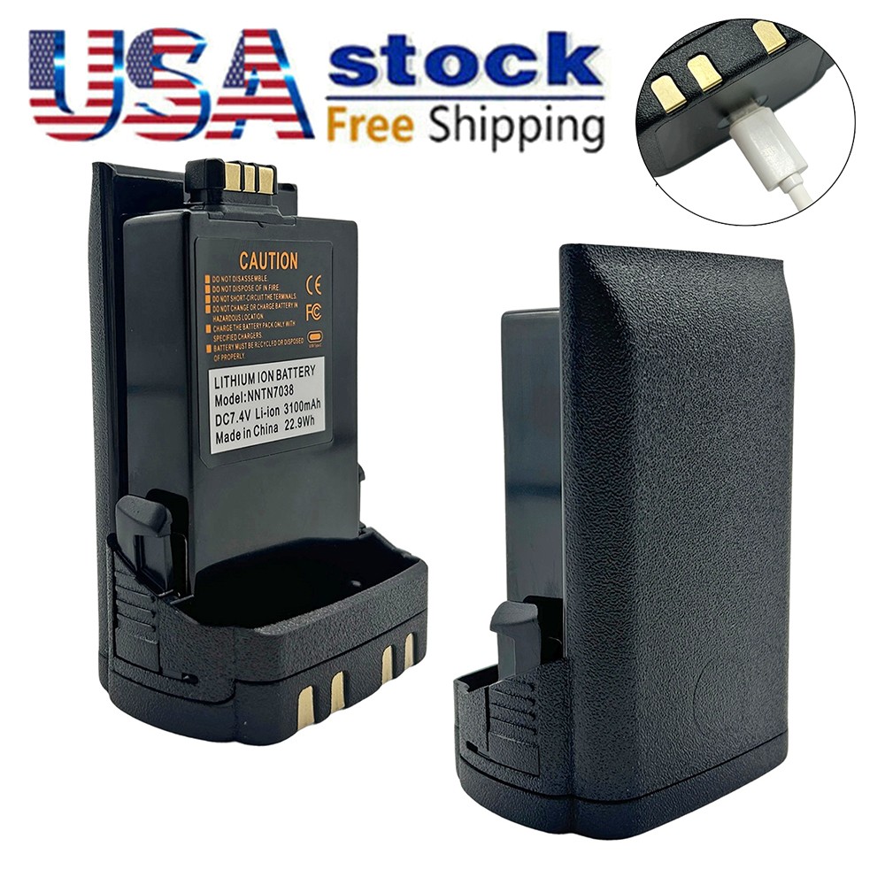 2x USB-C NNTN7038 3100mAh Li-ion Battery For APX6000XE APX7000XE APX8000XE Radio