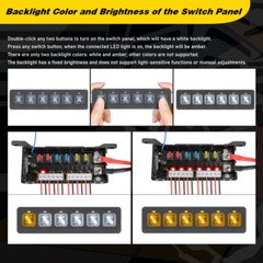Wireless 6Gang Switch Panel LED Light Bar Circuit Control Box Car RV Boat Marine