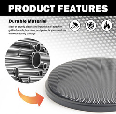 2PCS 6.5 Speaker Grill,Car Subwoofer Speaker Covers with Honeycomb Hole Mesh