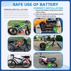 48v 20Ah E B/ike Lifepo4 Bi-ke Battery Pack for 1000W El/ec tric Motor 30A BMS