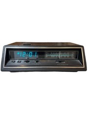 SEO Title: Vintage GE 7-4665B Digital Alarm Clock Radio Woodgrain – Untested