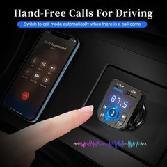 Bluetooth 5.0 Car Wireless FM Transmitter Adapter 2USB PD Charger AUX Hands-Free