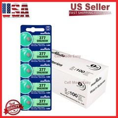 5 NEW MURATA / SONY 377 SR626SW SR626 V377 SilverOxide Watch Battery SR66 TR626W