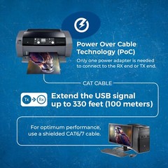 OREI USB2.0 Over CAT6/7 Extender Up To 100M (USB-EXB330-K)