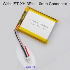 3.7V 2500mAh 9.25Wh Rechargeable Li Battery Lipo JST 3Pin NTC Thermistor 104050