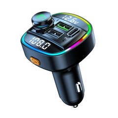 Bluetooth 5.0 Car Wireless FM Transmitter Adapter USB PD Charger AUX Hands Free
