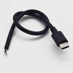 5pcs 25cm USB C Type-C Male Plug Cable 2 wires Power Pigtail Cable Cord DIY -US