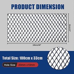 40″ x 13″ Universal Black Metal Mesh: Aluminum 10x20mm Rhombic 40″X13″ Black