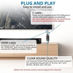 192KHz HDMI ARC Audio Extractor to Optical TOSLINK SPDIF & Coaxial Audio Spli…