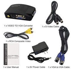 RCA to VGA AdapterComposite AV S-Video to VGA Converterfor HDTV Monitors Lapt…