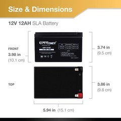 ExpertPower Set of 2 – 12V 12Ah Sealed Lead Acid AGM SLA BATTERY [12volt 12amp]