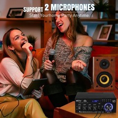 Home Audio Stereo Amplifier AK45: 300Wx2 Bluetooth 5.0 High-Power Receiver