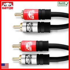 2-RCA to 2-RCA Cable Male Stereo Audio Patch Coaxial Cord L/R Gold Plated Plug