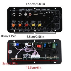 1 Set Multi-function Audio Amplifier Board Bluetooth 5.0 FM radio/Treble/Bass