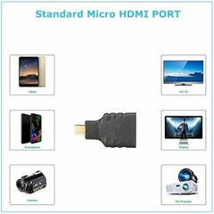 2 Pack Micro HDMI Type D Male To HDMI A Female Cable Adapter Converter Connector