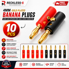 40/30/20/10 PCS 4mm Gold Plated Banana Plugs Audio Jack Speaker Wire Cable Screw