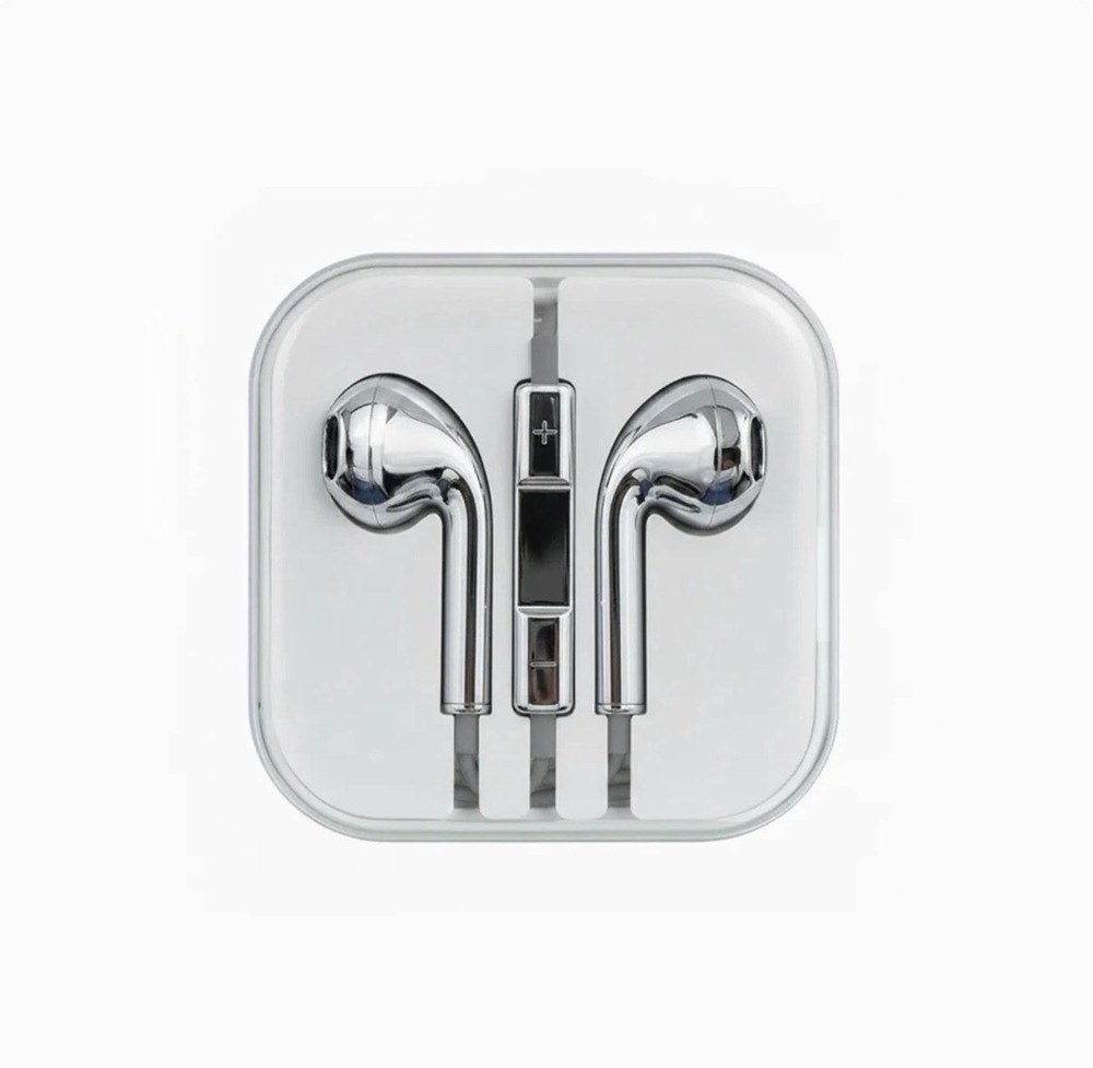 🇺🇸 Chrome Silver Wired Earphones Earbuds w/ Mic & Volume Control USB C port 💿