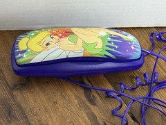 Disney Tinkerbell Trim Line Corded Home Phone Land Line with purple cord Unteste